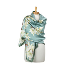 Load image into Gallery viewer, THSS2950: Teal: Magnolia Blossom Scarf