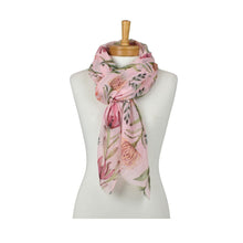 Load image into Gallery viewer, THSS2969: Pink: Botanical Flowers Scarf
