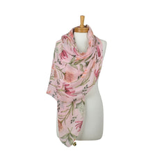 Load image into Gallery viewer, THSS2969: Pink: Botanical Flowers Scarf