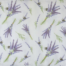 Load image into Gallery viewer, THSS2973: White: Lavender Flowers with Bees Scarf
