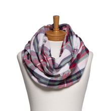 Load image into Gallery viewer, THSSN1153: Winterberry: Plaid Infinity Scarf