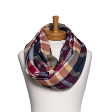 Load image into Gallery viewer, THSSN1155: Crimson: Plaid Infinity Scarf