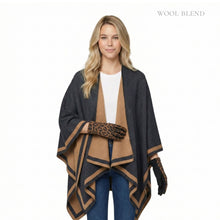 Load image into Gallery viewer, THSW1029: Black Camel: Reversible Border Wrap