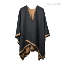 Load image into Gallery viewer, THSW1029: Black Camel: Reversible Border Wrap
