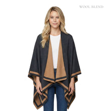Load image into Gallery viewer, THSW1029: Black Camel: Reversible Border Wrap