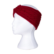 Load image into Gallery viewer, THSBE1008: Burgundy: Cable Rib Knit Headband
