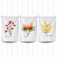Load image into Gallery viewer, Australian Native Floral Tea Towels – Set of 3
