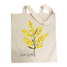 Load image into Gallery viewer, Warmth &amp; Joy Golden Wattle Scarf &amp; Tote Bag Set | White
