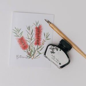 AGCC1001: Red: Bottlebrush Flower Card