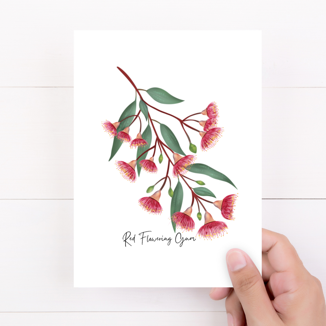 AGCC1008: Red Flowering Gum Flower Card