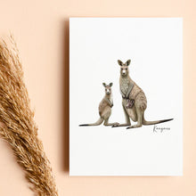 Load image into Gallery viewer, Majestic &amp; Adventurous Australian Native Kangaroo Poster, Tote Bag &amp; Card Set
