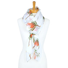 Load image into Gallery viewer, AGCS1005: White: Banksia Flower Scarf
