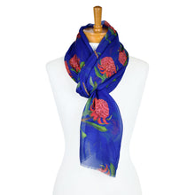Load image into Gallery viewer, AGCS1006: Navy: Waratah Flower Scarf
