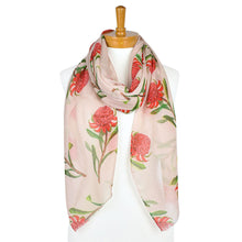 Load image into Gallery viewer, AGCS1008: Beige: Waratah Flower Scarf
