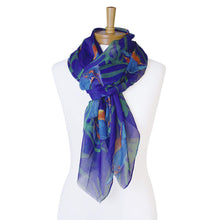 Load image into Gallery viewer, AGCS1010: Navy: Kingfisher Bird Scarf
