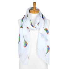 Load image into Gallery viewer, AGCS1012: White: Gouldian Finch Bird Scarf
