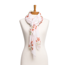 Load image into Gallery viewer, AGCS1017: White: Kangaroo Paws Scarf
