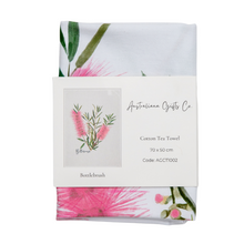 Load image into Gallery viewer, Tea Towel | Bottlebrush: Pink
