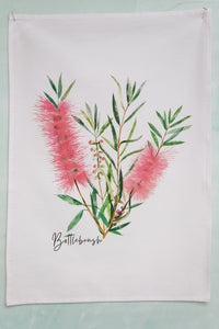 Tea Towel | Bottlebrush: Pink