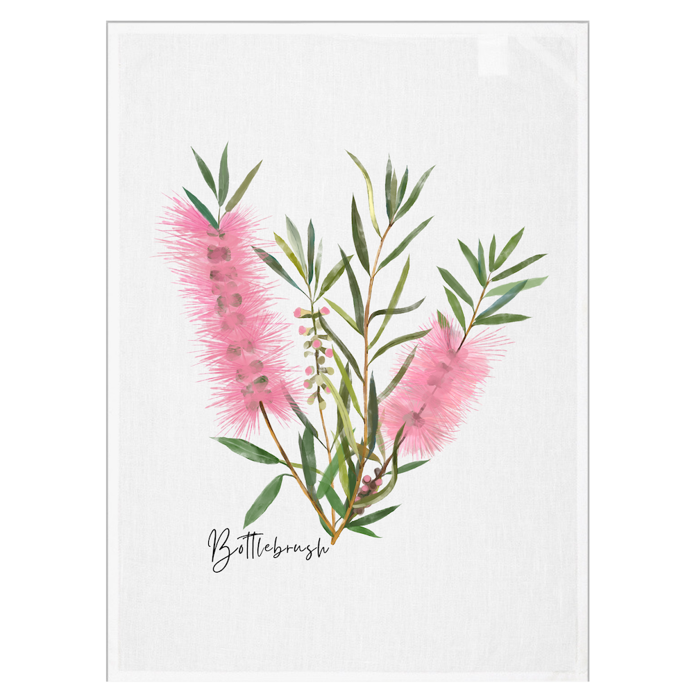 Tea Towel | Bottlebrush: Pink