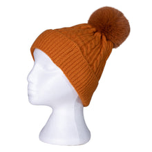 Load image into Gallery viewer, Cable Rib Scarf &amp; Beanie Set | Orange
