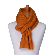 Load image into Gallery viewer, THSAP1244: (2pcs) Orange: Cable Rib Scarf Beanie Set

