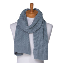 Load image into Gallery viewer, Cable Rib Scarf &amp; Beanie Set | Duck Egg Blue

