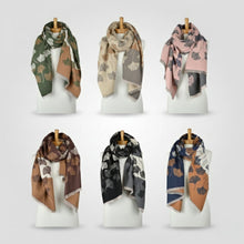 Load image into Gallery viewer, THSAP1392: (6 pcs) Reversible Multi Gingko Scarf Pack
