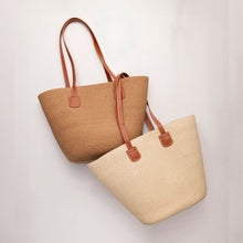 Load image into Gallery viewer, THSB1028: Beige: French Weave Tote Bag
