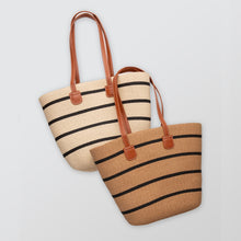 Load image into Gallery viewer, THSB1030: Sand: French Line Weave Tote Bag
