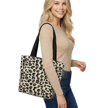 Load image into Gallery viewer, THSB1057: Cream: Leopard Jacquard Tote Bag
