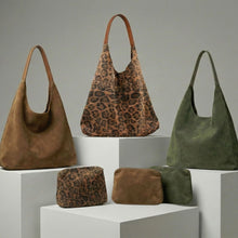 Load image into Gallery viewer, THSB1058: Camel: Faux Suede Tote Bag
