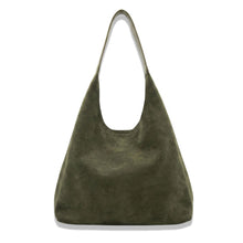 Load image into Gallery viewer, THSB1059: Green: Faux Suede Tote Bag
