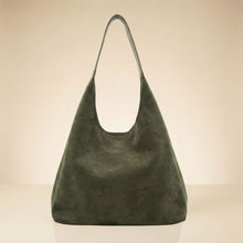 Load image into Gallery viewer, THSB1059: Green: Faux Suede Tote Bag
