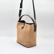 Load image into Gallery viewer, THSB1062: Tan: Woven Bucket Tote Bag with Handle
