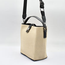 Load image into Gallery viewer, THSB1063: Beige: Woven Bucket Tote Bag with Handle
