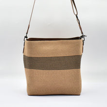 Load image into Gallery viewer, THSB1064: Camel: Striped Woven Tote Bag
