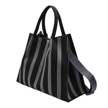 Load image into Gallery viewer, THSB1070: Grey: Vertical Stripe Crossbody Tote Bag
