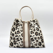 Load image into Gallery viewer, THSB1071: Cream: Leopard Crossbody Tote Bag
