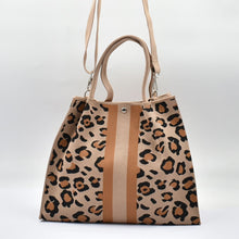 Load image into Gallery viewer, THSB1072: Brown: Leopard Crossbody Tote Bag

