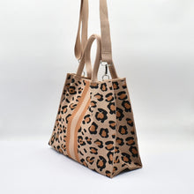 Load image into Gallery viewer, THSB1072: Brown: Leopard Crossbody Tote Bag
