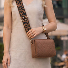 Load image into Gallery viewer, THSB1074: Brown: Diamond Stitch Crossbody Bag
