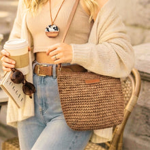 Load image into Gallery viewer, THSB1076: Camel: Boho Woven Crossbody Bag
