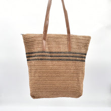 Load image into Gallery viewer, THSB1078: Camel: Lightweight Woven Shoulder Tote Bag
