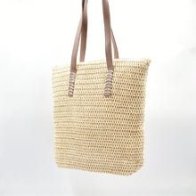 Load image into Gallery viewer, THSB1079: Sand: Lightweight Woven Tote Bag
