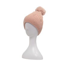 Load image into Gallery viewer, THSBE1013: Blush Pink: (D) Braided Twist Pompom Beanie
