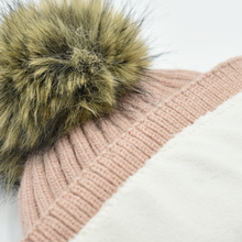 Load image into Gallery viewer, THSBE1026: Pink: Double Layer Pom Pom Rib Knit Beanie
