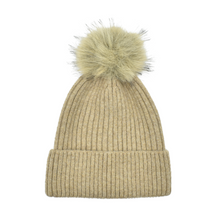Load image into Gallery viewer, THSBE1035: Oat: Soft Knit Pom Pom Beanie
