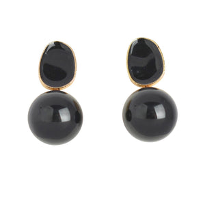 THSE1068: Black: Pretty Pearl Earrings