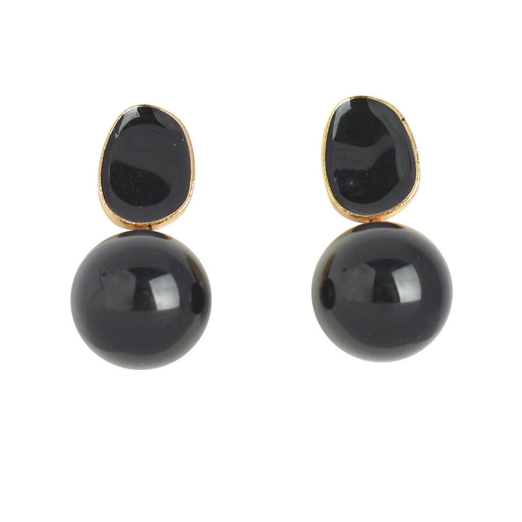 THSE1068: Black: Pretty Pearl Earrings